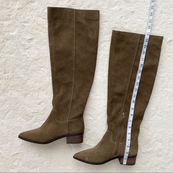 Lucky Brand Kitrie olive green knee suede boots - Picture 3 of 11